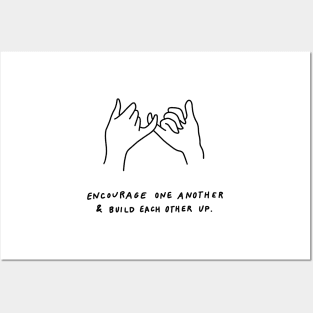 pinky promise - encourage one another and build each other up - black Posters and Art